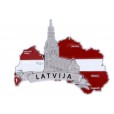 Ledusskapja Magnēts Latvijas Karte ar Rīgas Doma Katedrāli